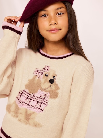 Lipsy Pullover i 164 i creme / camel / aubergine / gammelrosa, Produktvisning