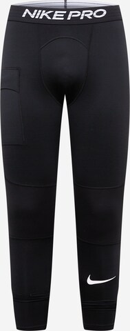 NIKE Skinny Sportbroek in Zwart: voorkant