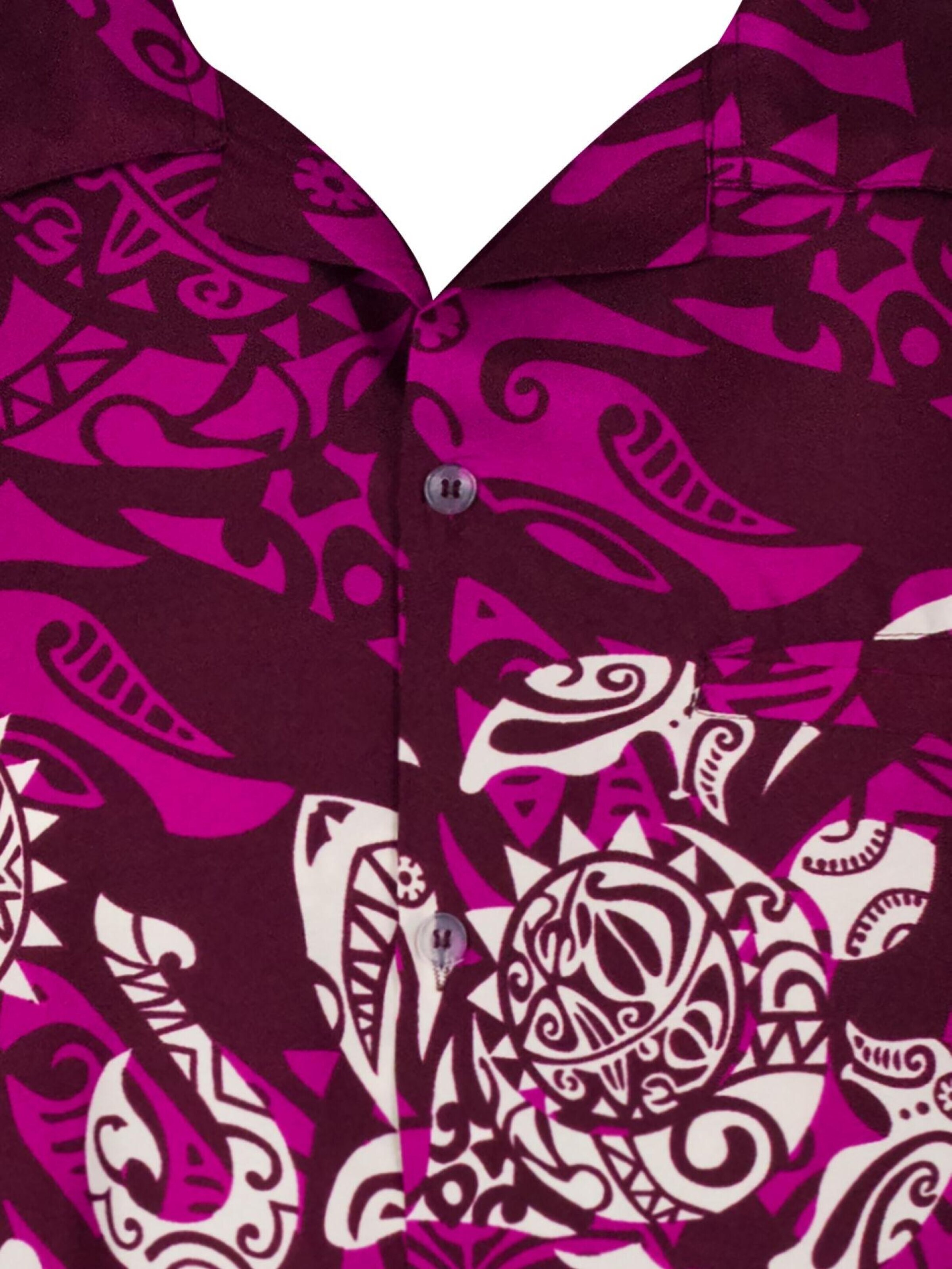 King Kameha - Camiseta 'Maori Chest' en lila