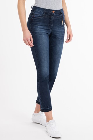 Coupe slim Jean 'ALBA' Recover Pants en bleu : devant