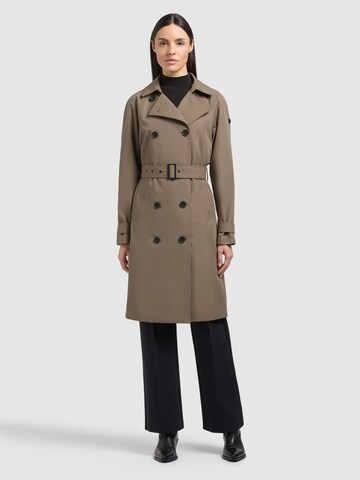khujo Between-Seasons Coat in Brown: front