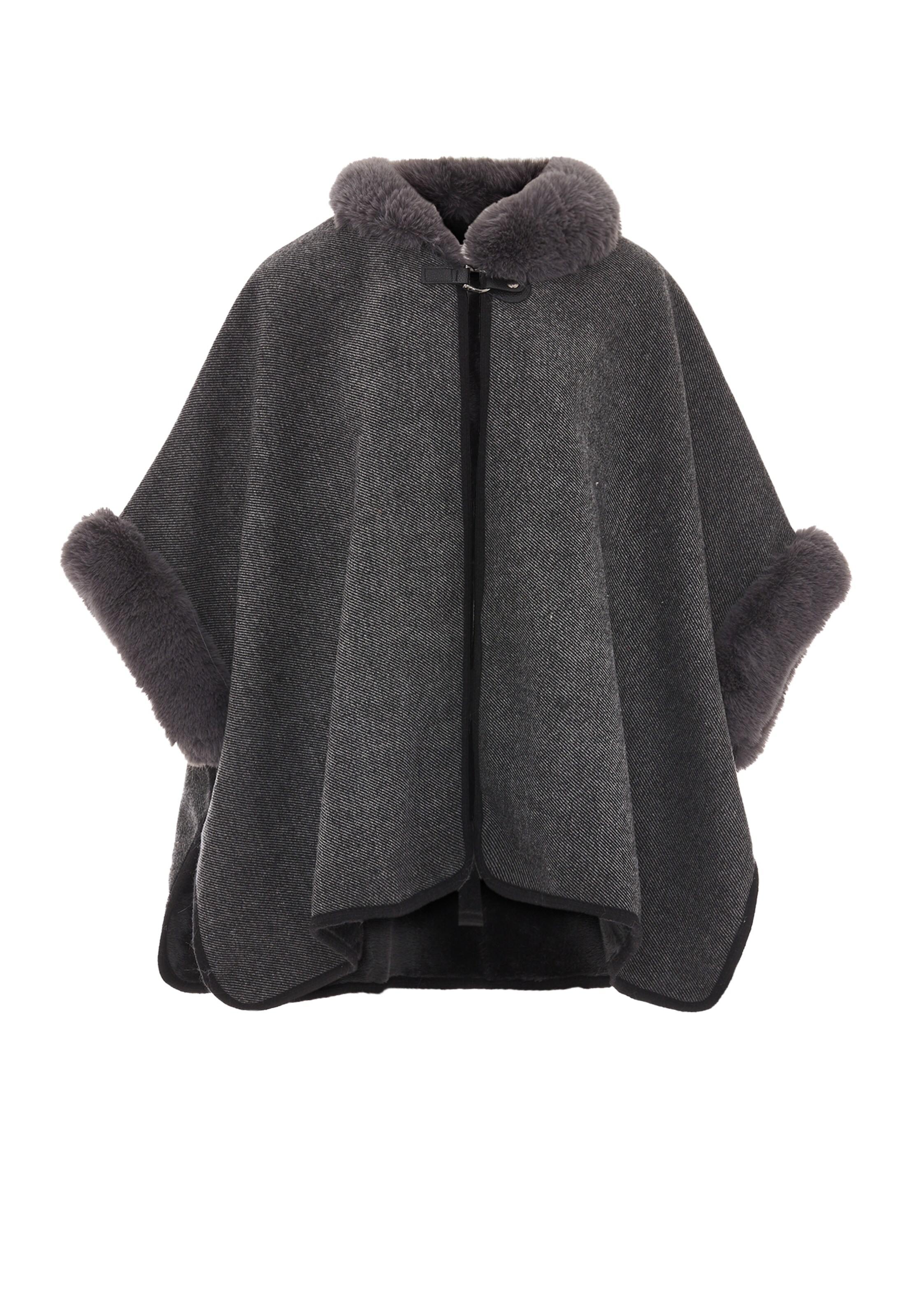 FRAULLY Cape in Grijs: voorkant