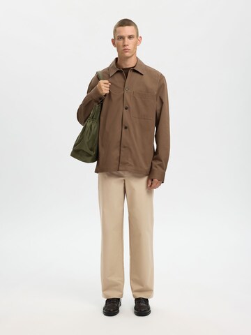 Regular Pantalon à pince SELECTED en gris