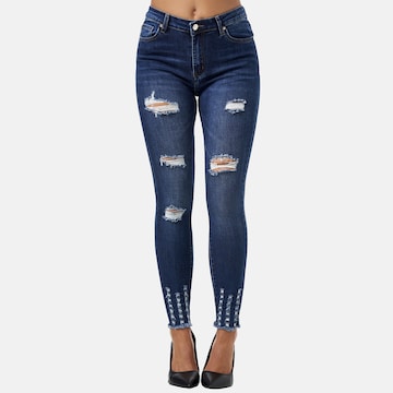 Coupe slim Jean Elara en bleu : devant