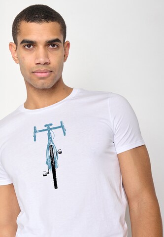 Maglietta 'Bike Front Stamp' di GREENBOMB in bianco