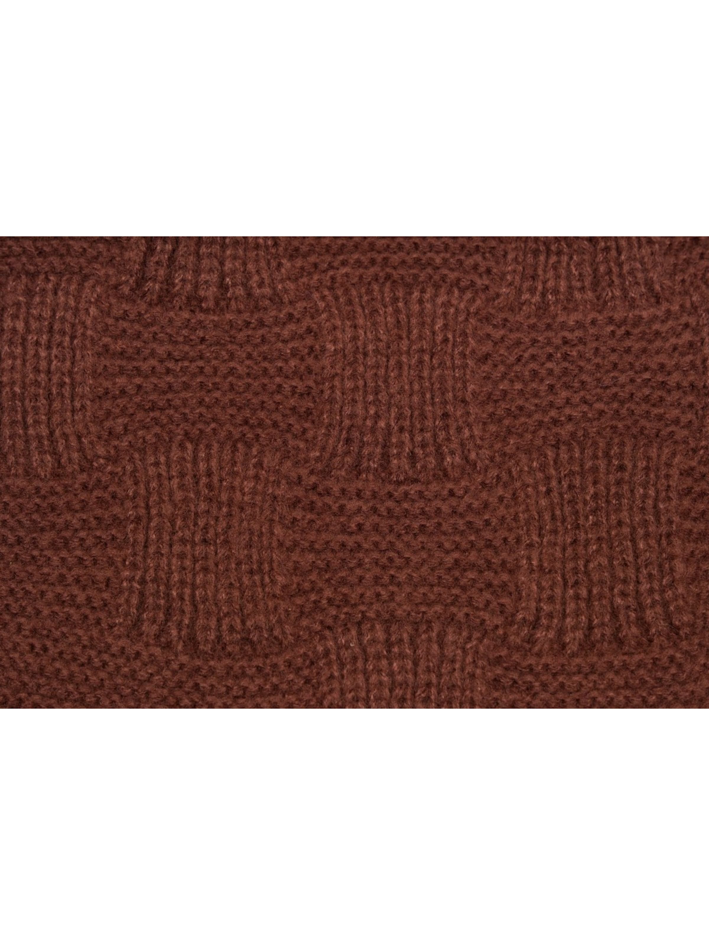 styleBREAKER Shawl 'Strick Dreiecktuch Schachbrett Strickmuster' in Brown