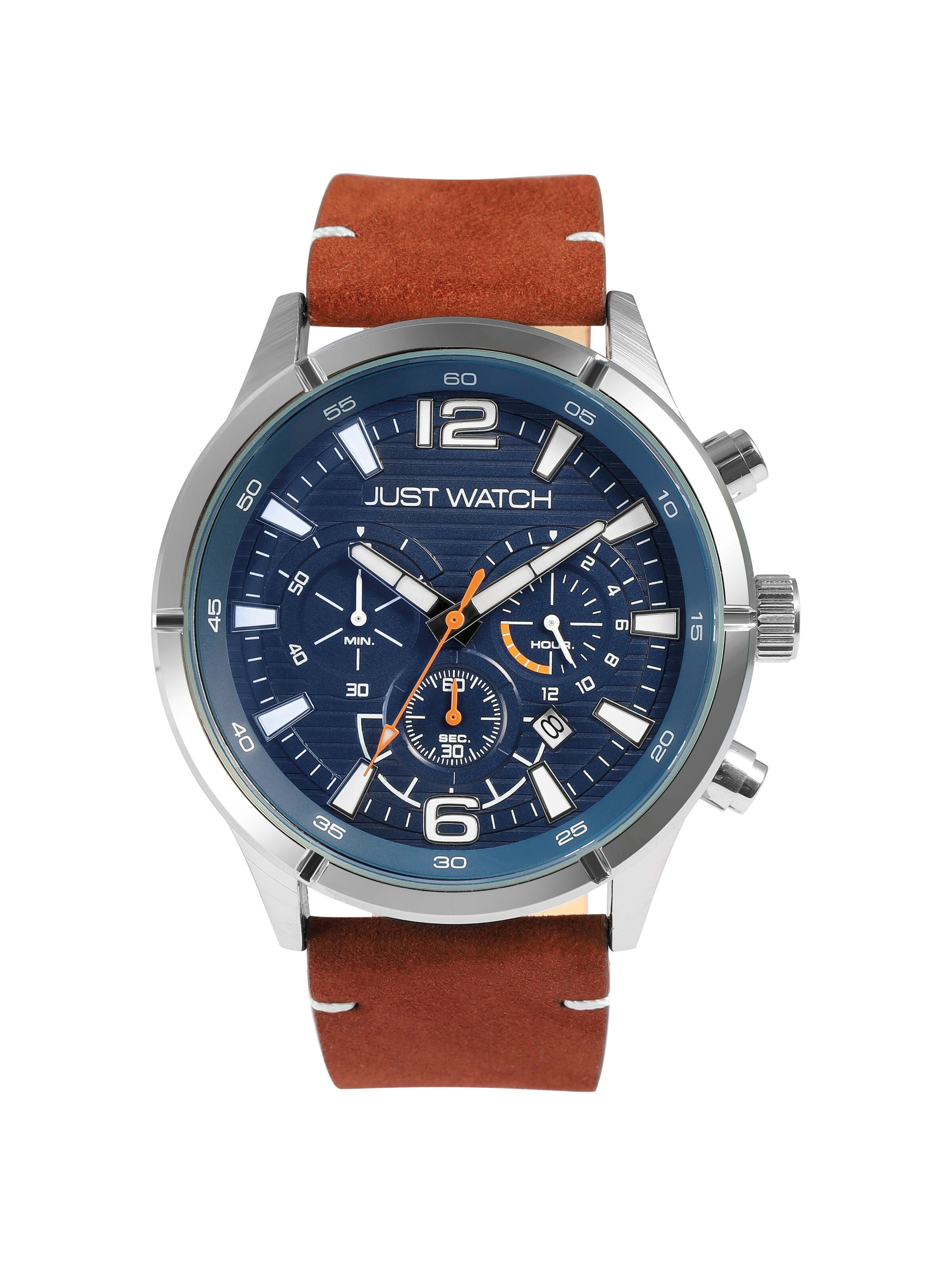 Just Watch Analog Watch 'Evander, Datumsanzeige' in Brown