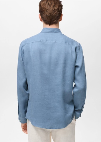 MANGO MAN Regular Fit Hemd 'Parrot' in Blau