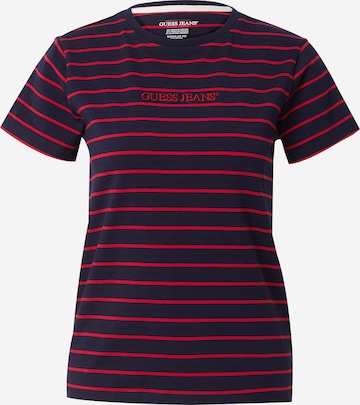 GUESS JEANS Тениска в червено: отпред