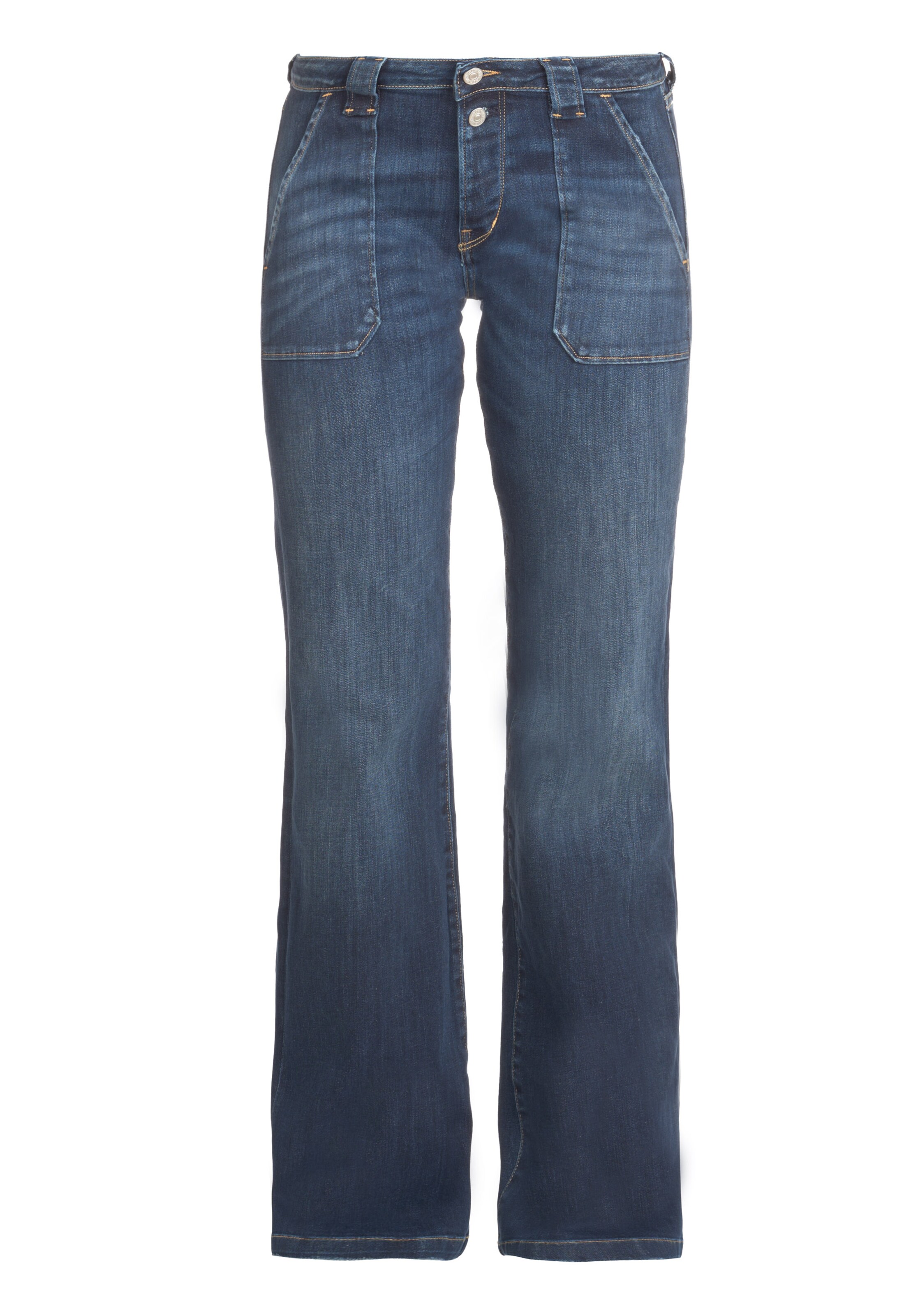 Le Temps Des Cerises Bootcut Jeans in Blauw: voorkant