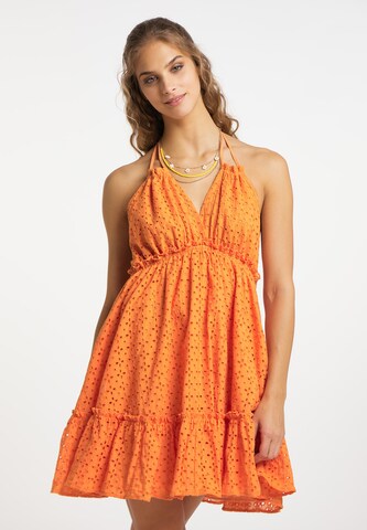 IZIA Καλοκαιρινό φόρεμα σε πορτοκαλί: μπροστά