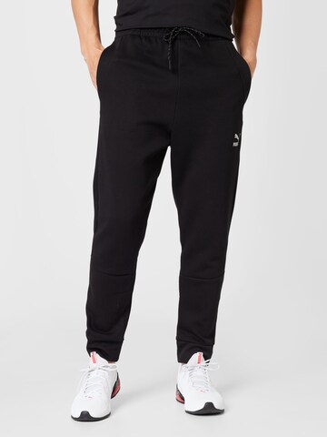 PUMA Tapered Sportbroek in Zwart: voorkant