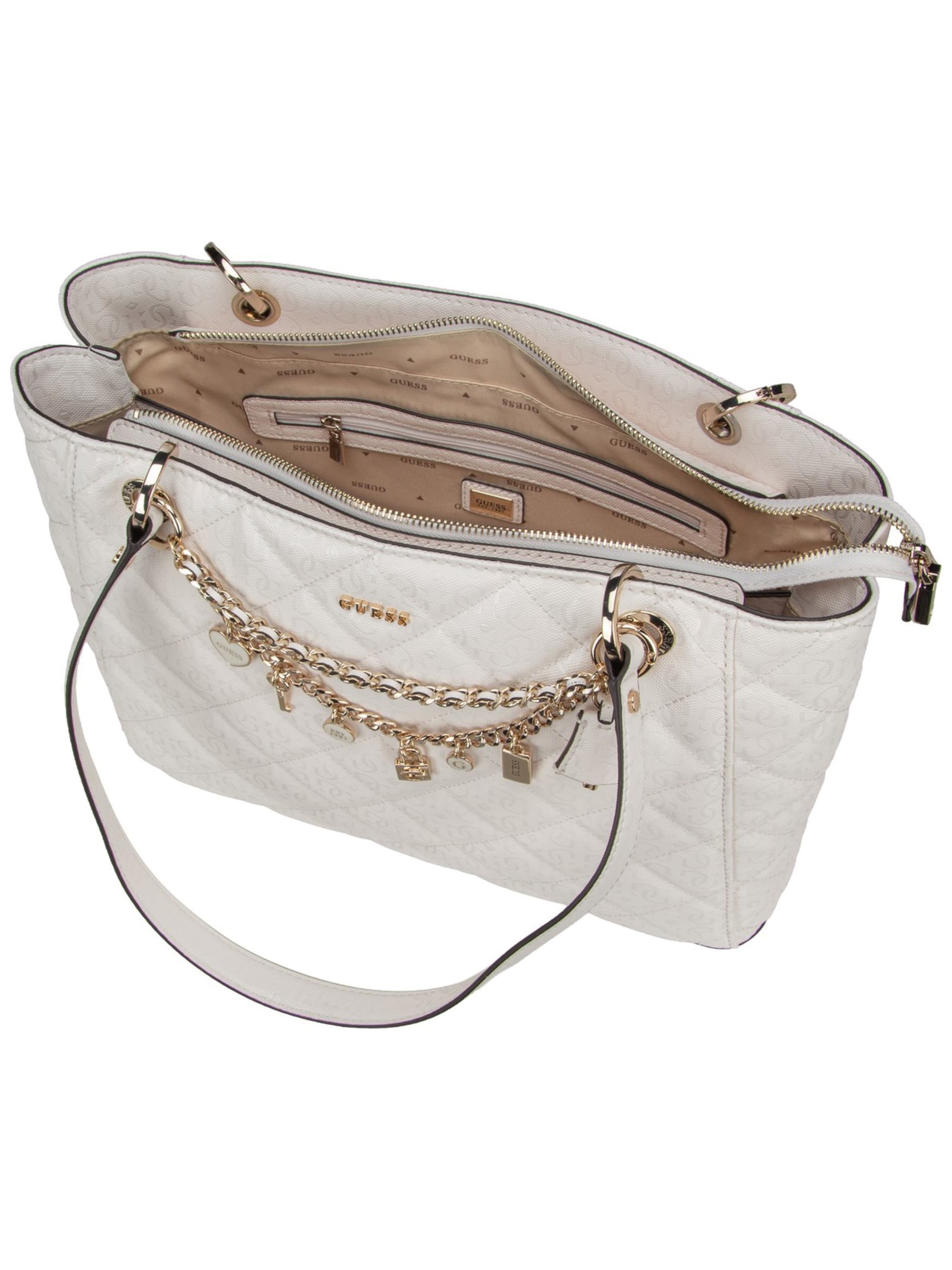 GUESS Handtasche 'Libby Noel' in Weiß