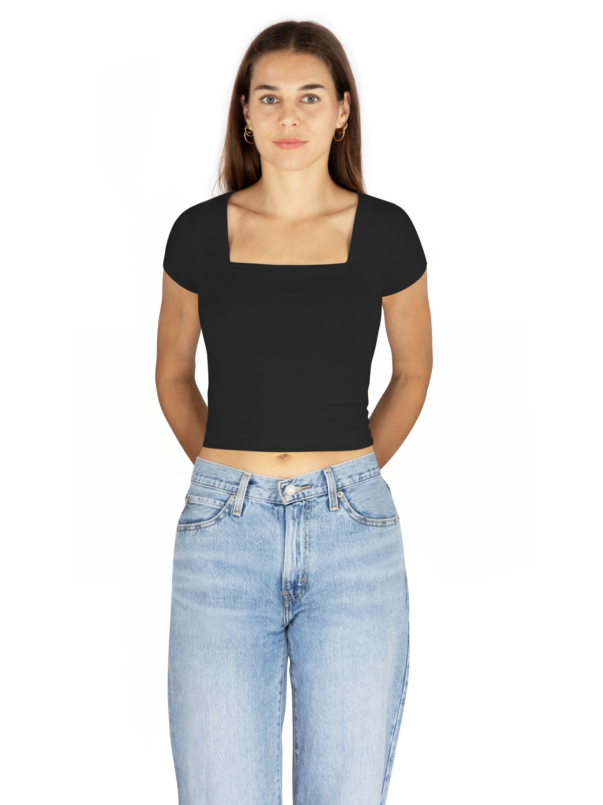 Janice Shirt in Zwart: voorkant
