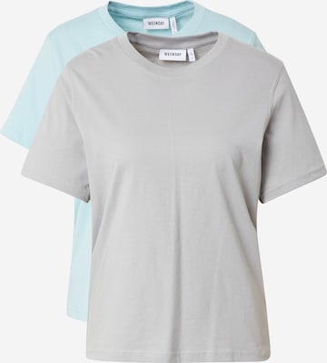 WEEKDAY T-Shirt 'Essence Standard' in Blau: predná strana