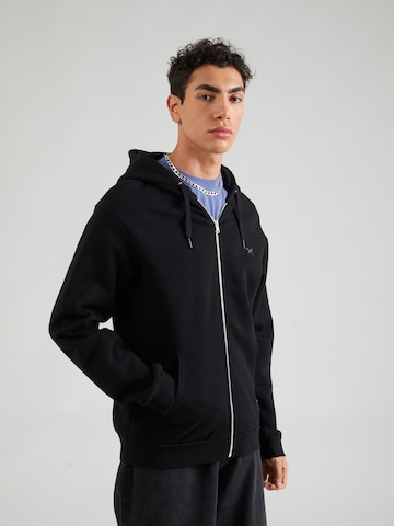 Iriedaily Zip-Up Hoodie in Black: front