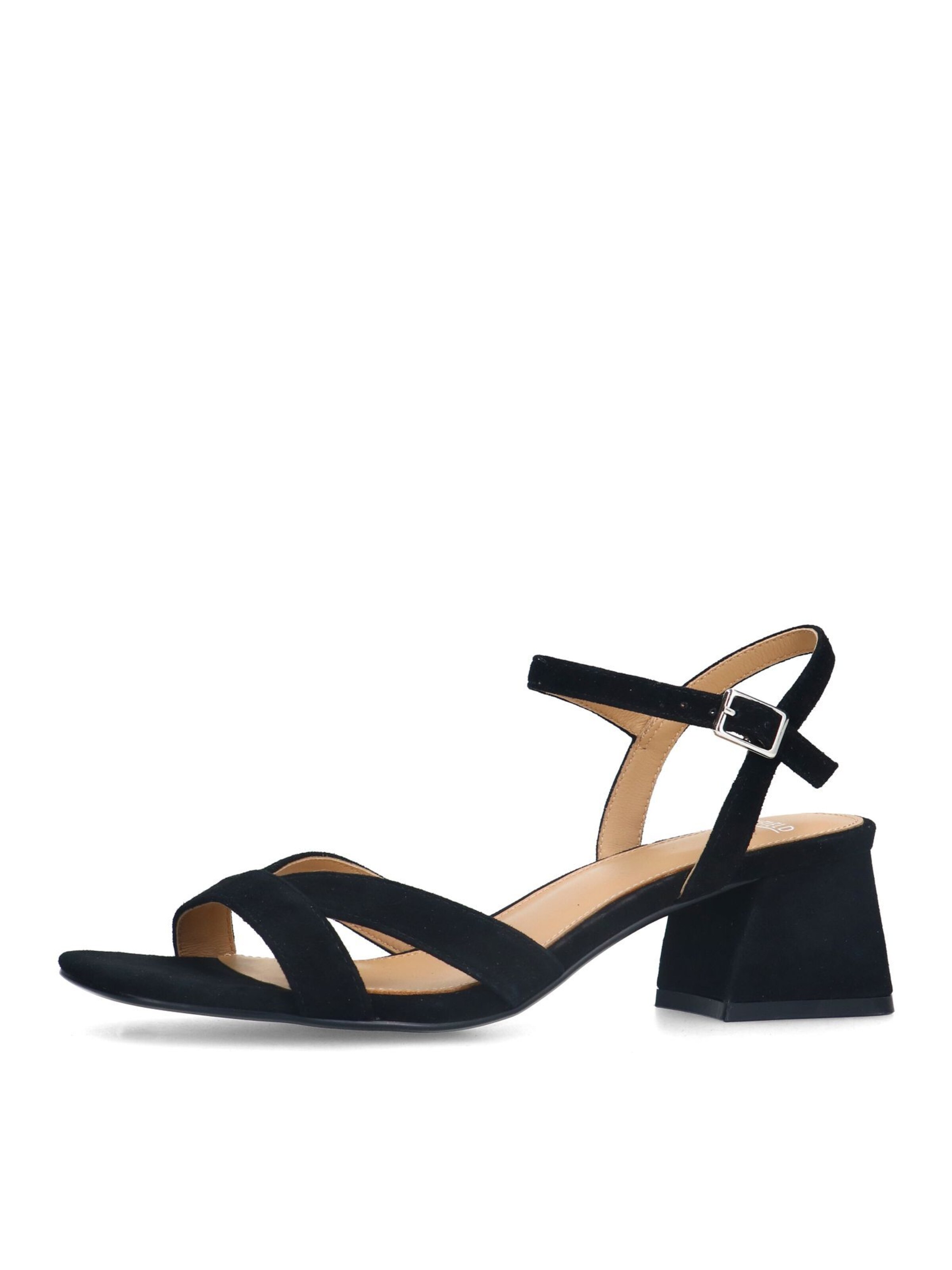 MANFIELD Sandale in Schwarz: Vorderseite