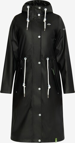 Schmuddelwedda Between-Seasons Coat in Black: front