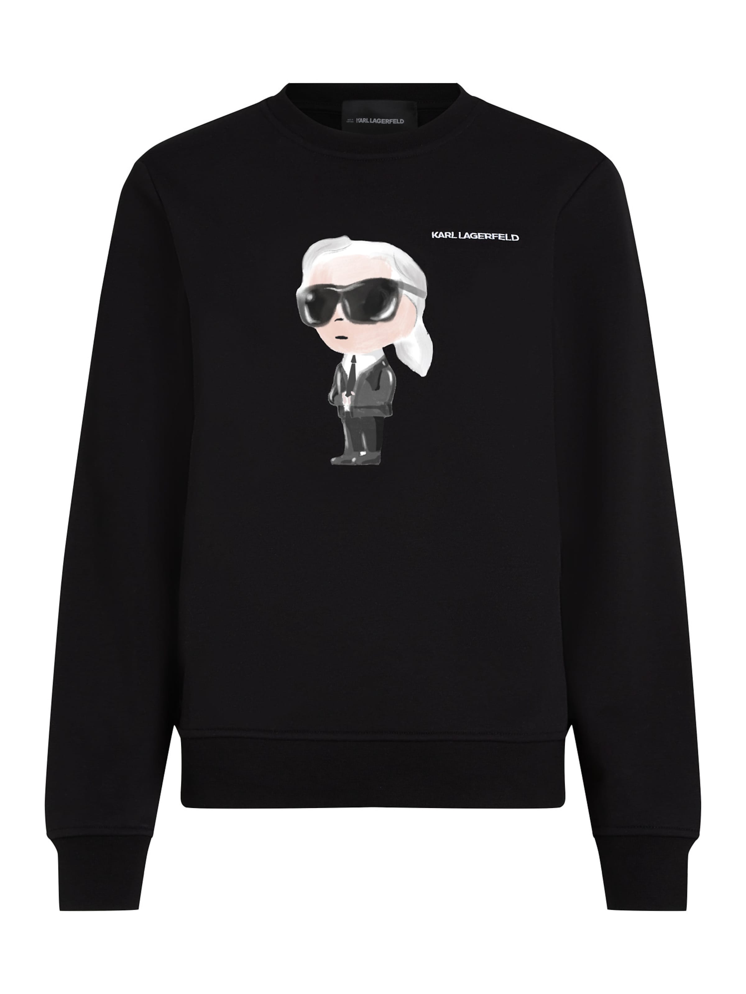 Felpa 'Ikon' di Karl Lagerfeld in nero: frontale