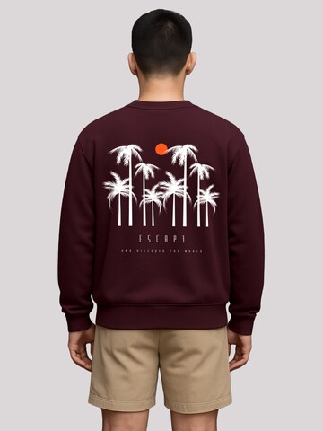F4NT4STIC Sweatshirt 'Escape Discover the World Palm Trees White' in Brown
