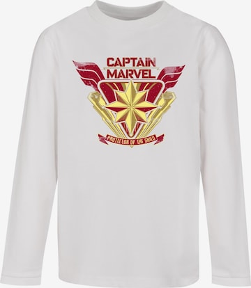 ABSOLUTE CULT Shirt 'Captain Marvel - Protector Of The Skies' in White: front