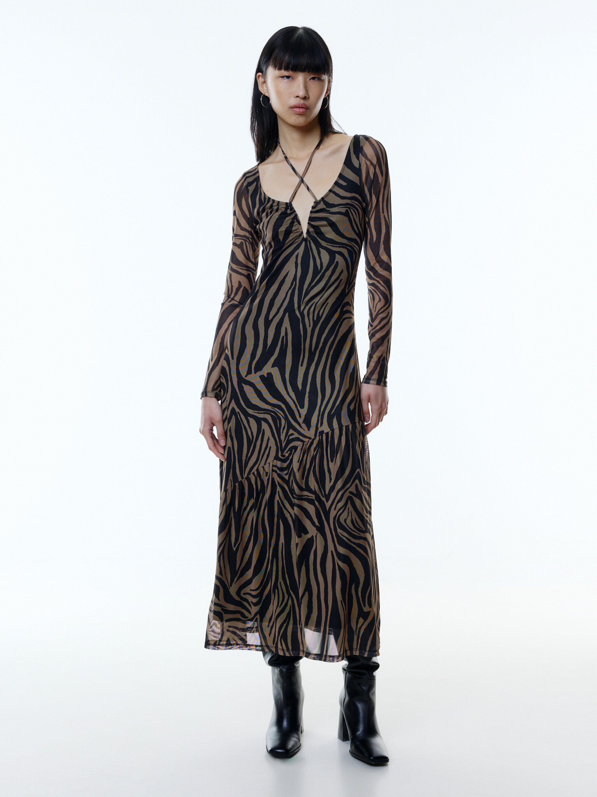 EDITED Producten Jurk 'Elna' Olijfgroen