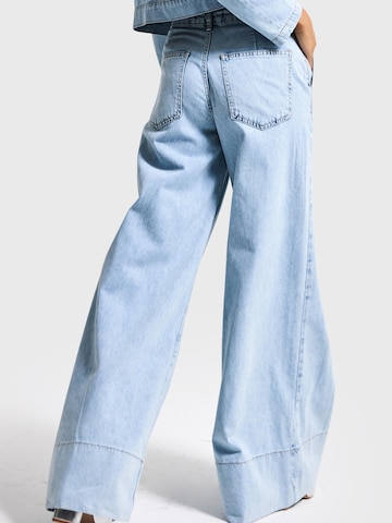 Wide Leg Jean 'Palazzo Mid Rise Jeans' IT'S BASIC en bleu