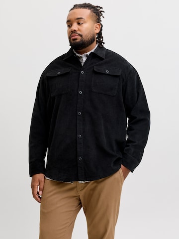 Jack & Jones Plus - Ajuste confortable Camisa 'JJEREGENT' en negro: frente
