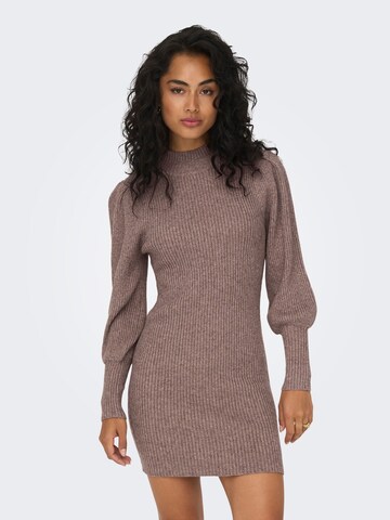 ONLY Knitted dress in Brown: front