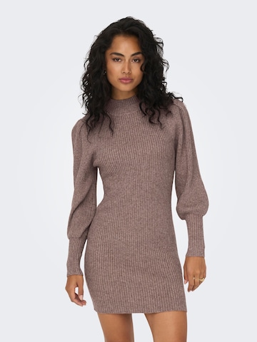 ONLY Knitted dress in Brown: front