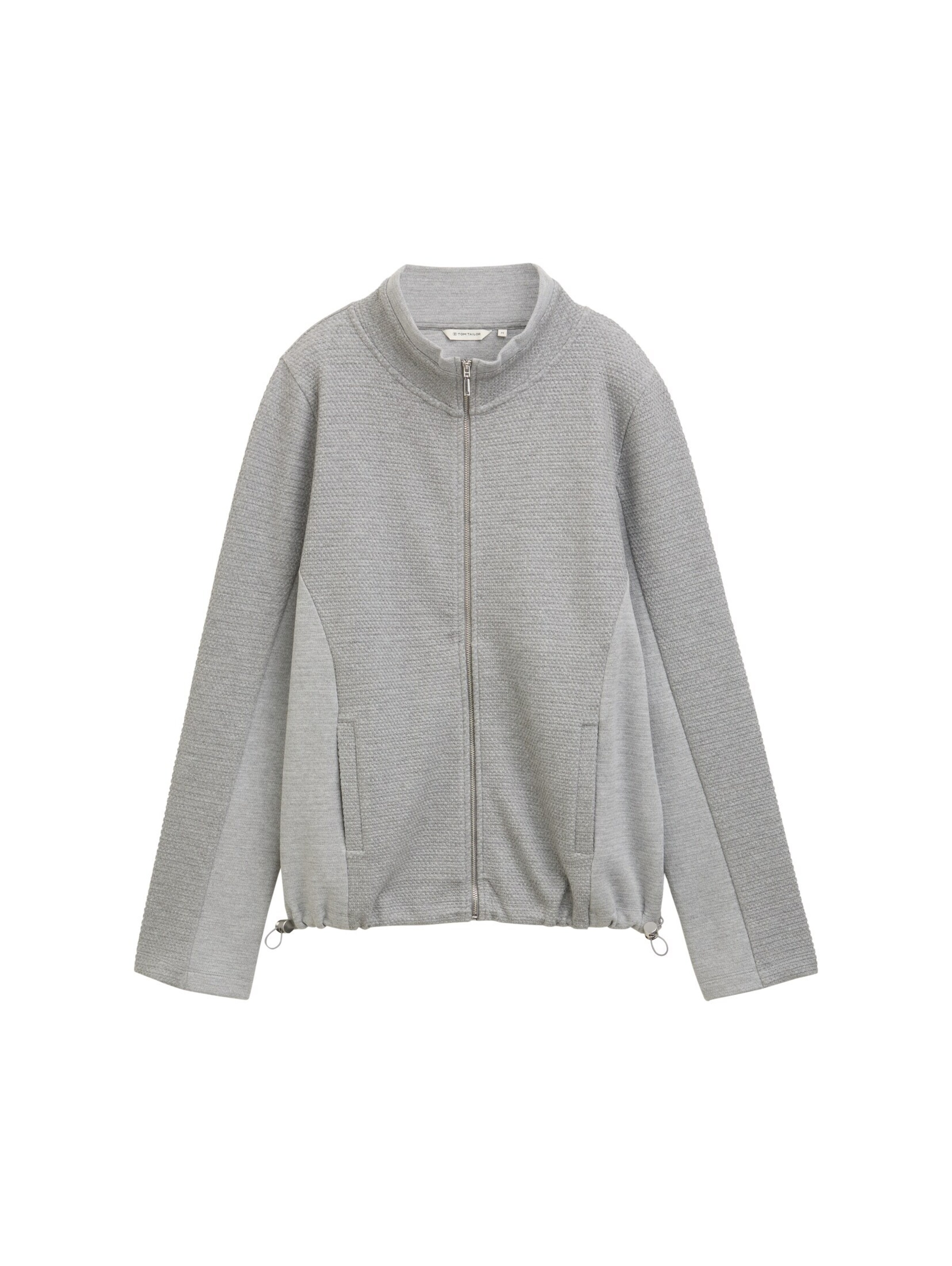 TOM TAILOR Sweatjacke in Grau: Vorderseite