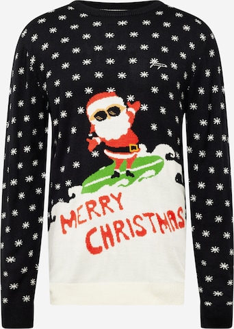 Denim Project Sweatshirt 'Surfin Santa' in Black: front