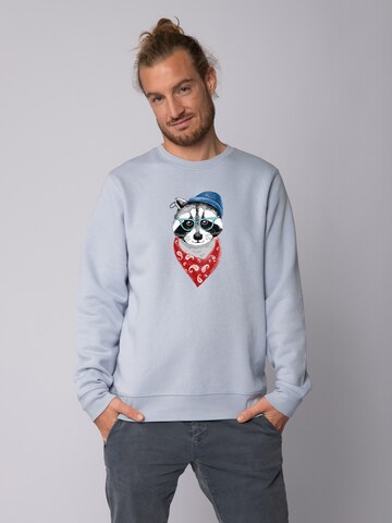 Watapparel Sweatshirt 'Waschbär' in Blauw: voorkant