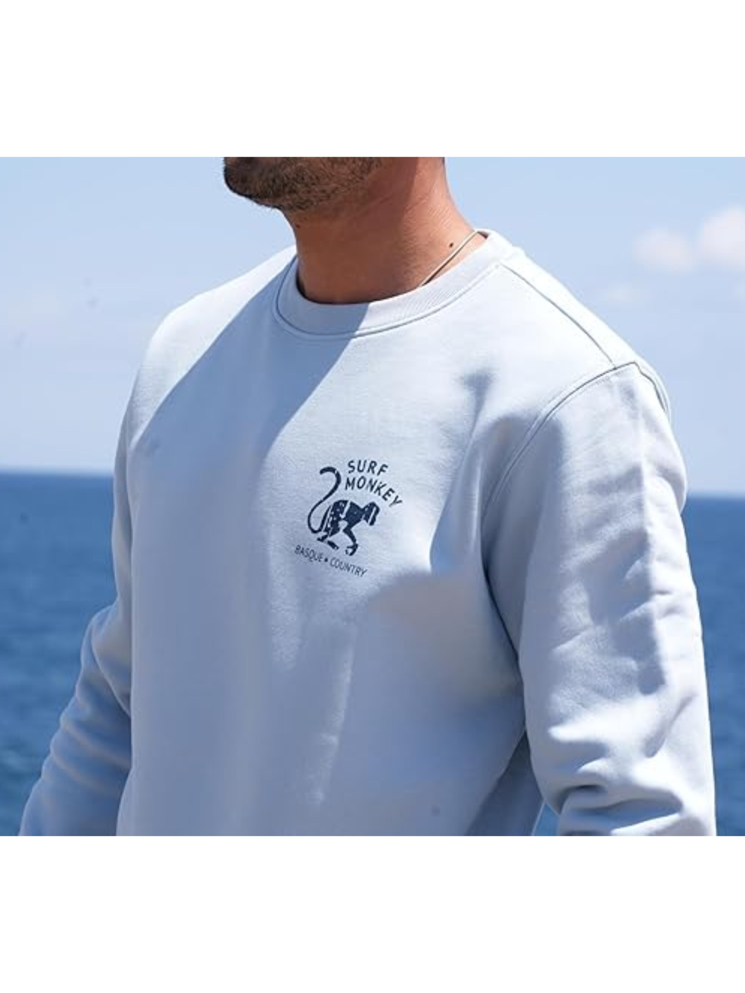 Sweat-shirt 'Rette das Ozean' Surf Monkey en bleu