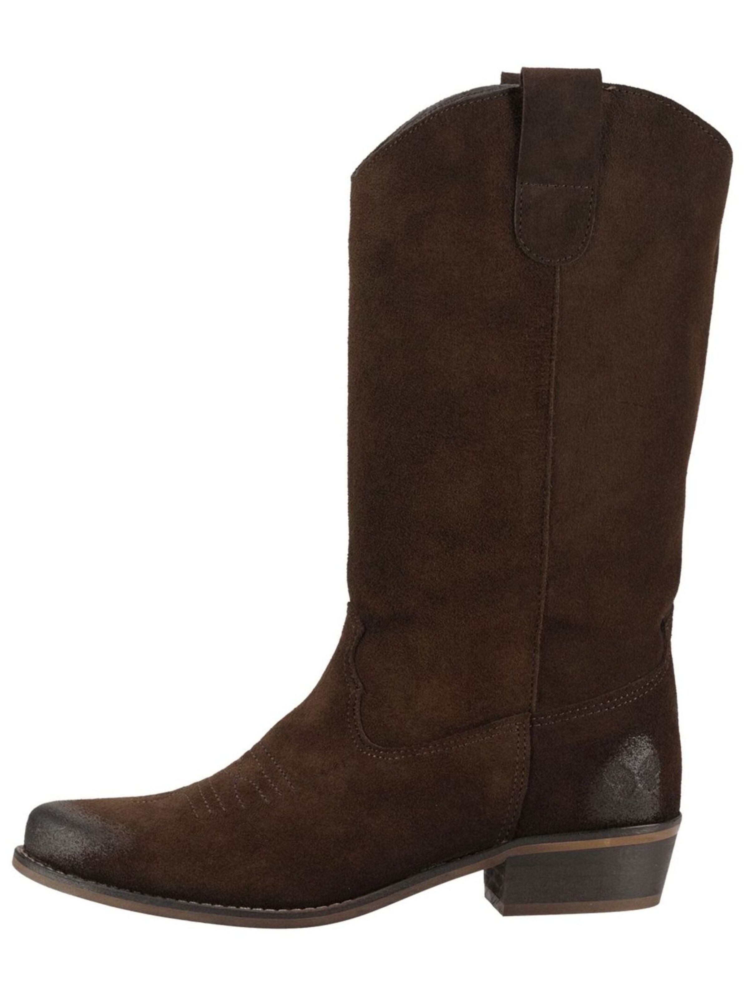 Felmini Wide Fit Cowboylaarzen 'Gerbera' in Bruin