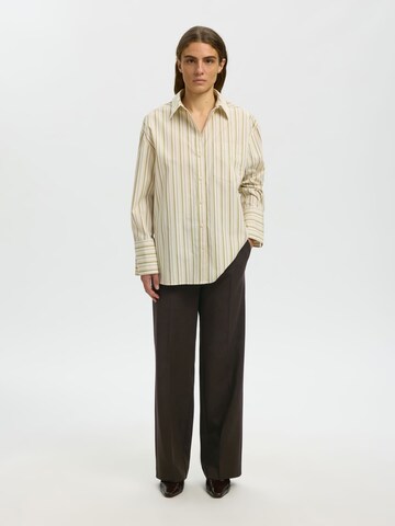 Wide Leg Pantalon à plis SELECTED en marron