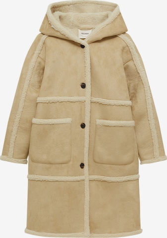 Pull&Bear Winter Coat in Beige: front