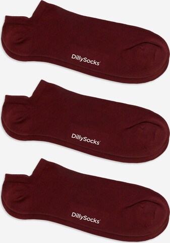 DillySocks Enkelsokken in Rood: voorkant