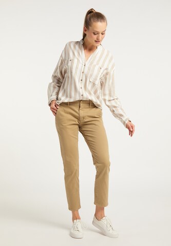 DreiMaster Vintage Slimfit Broek in Beige