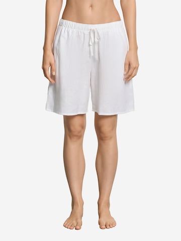 Hanro Pyjamabroek ' White Essentials ' in Wit: voorkant