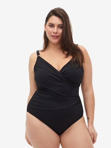 Swim by Zizzi - Fato de banho 'SBASIC' em preto: frente