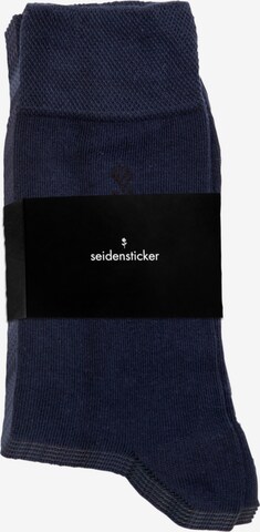 SEIDENSTICKER Socken ' Schwarze Rose ' in Blau