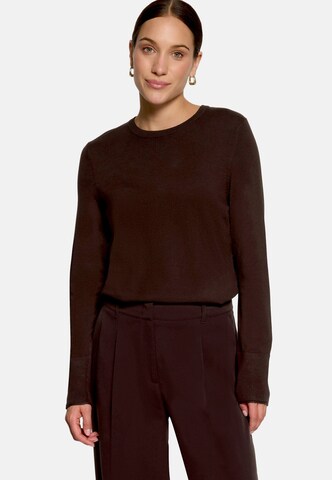 zero Feinstrickpullover mit Stehkragen in Braun