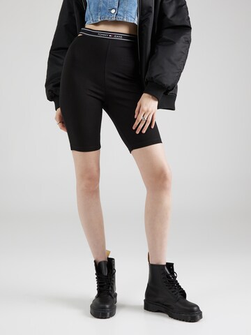 Tommy Jeans Skinny Leggings in Black: front