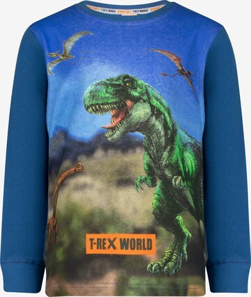 T-REX WORLD Sweatshirt 'T-REX WORLD' in Blau: predná strana