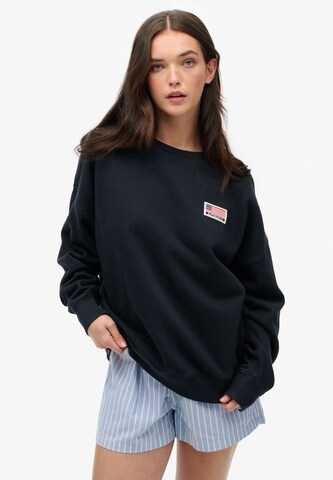Superdry Sweatshirt 'Athletic Essentials' in Blauw: voorkant