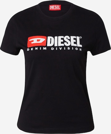 DIESEL T-shirt 'SLI-DIV' i svart: framsida