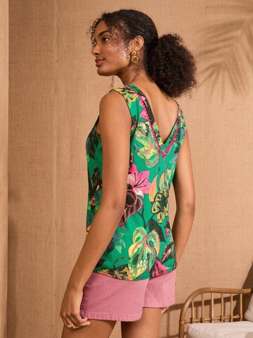 Haut love & roses en vert