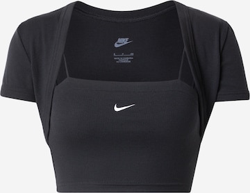 Nike SportswearTop - crna boja: prednji dio