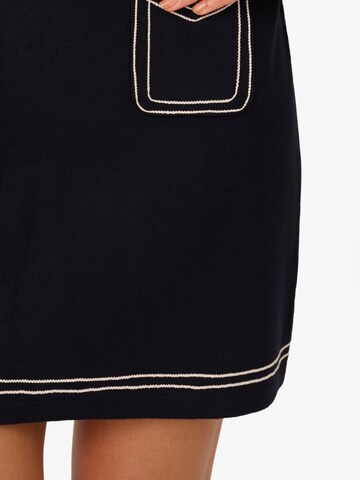 Adrianna Papell Minirock 'Front Patched Pockets Mini Pull On Sweater Skirt w/Tipping' in Blau
